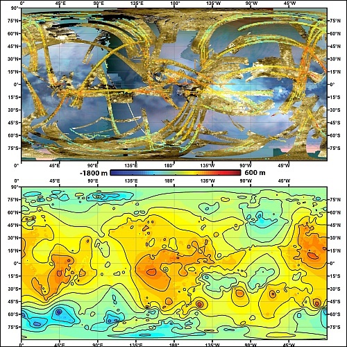  топографическая карта Титана
